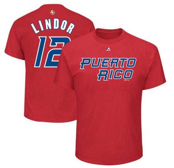 Puerto Rico Baseball 12 Francisco Lindor Majestic 2017 World Baseball Classic Name & Number T-Shirt Red,We sell and wholesale Puerto Rico Baseball 12 Francisco Lindor Majestic 2017 World Baseball Classic Name & Number T-Shirt Red on line form chian!